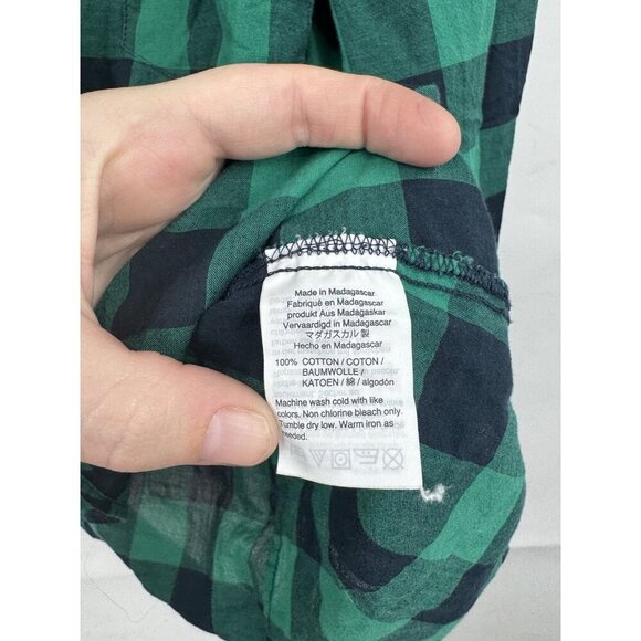 J.Crew Mercantile Plaid Button Top Women XL Green Long Sleeve Lightweight Preppy - Picture 4 of 9